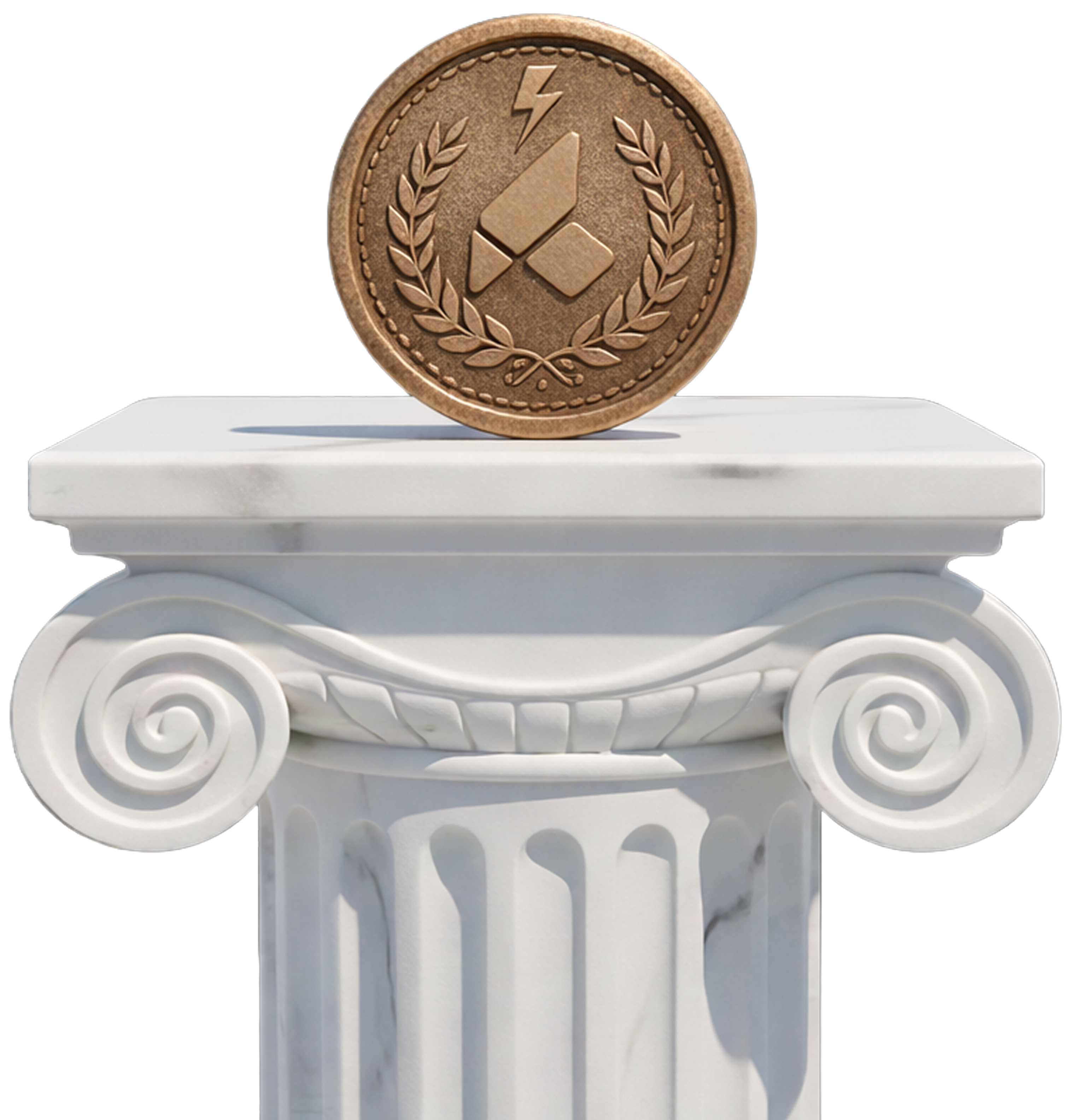 Blockgram Coin on Pillar